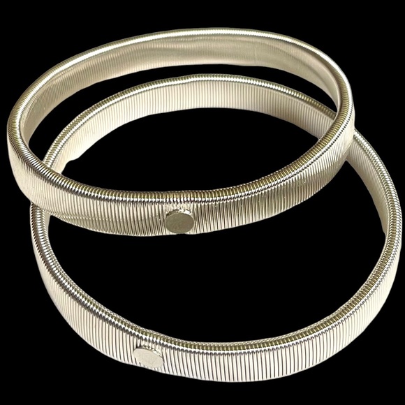 Vintage Other - Vintage Pair Silver Tone Stretch Armband Sleeve Garters
